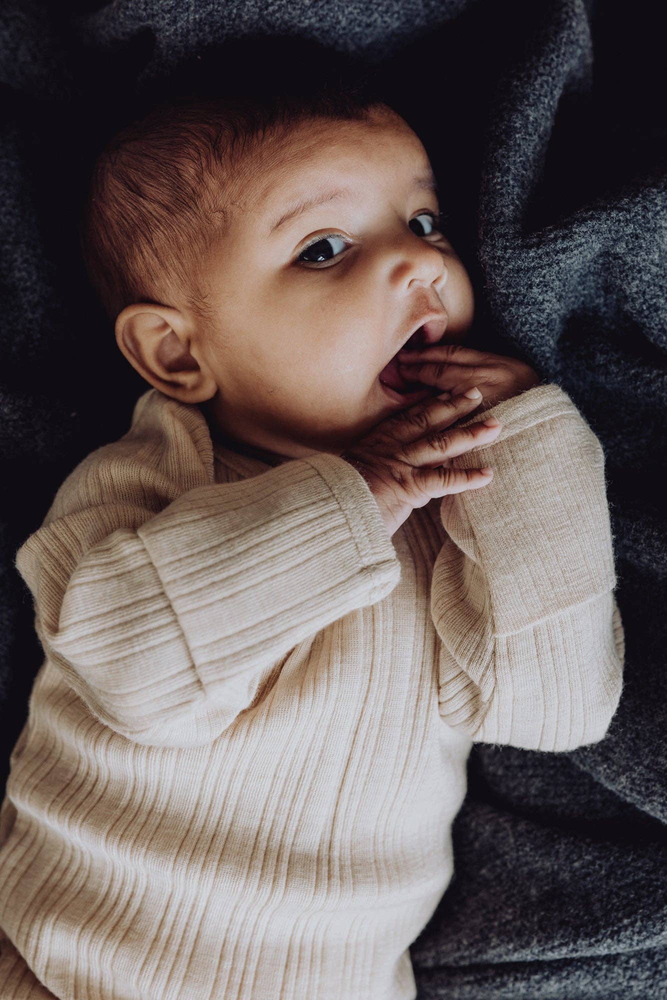 Wollen Romper Ribbelstof